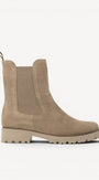 DAMES BOOTS+KORT LAARS-Beige suède/nubuck