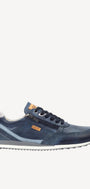 Heren veterschoenen-Blauw leer