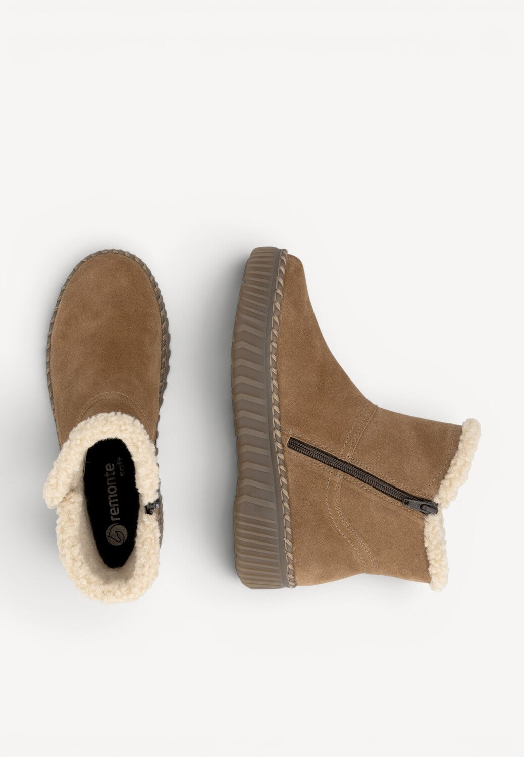 DAMES BOOTS+KORT LAARS-Bruin suède