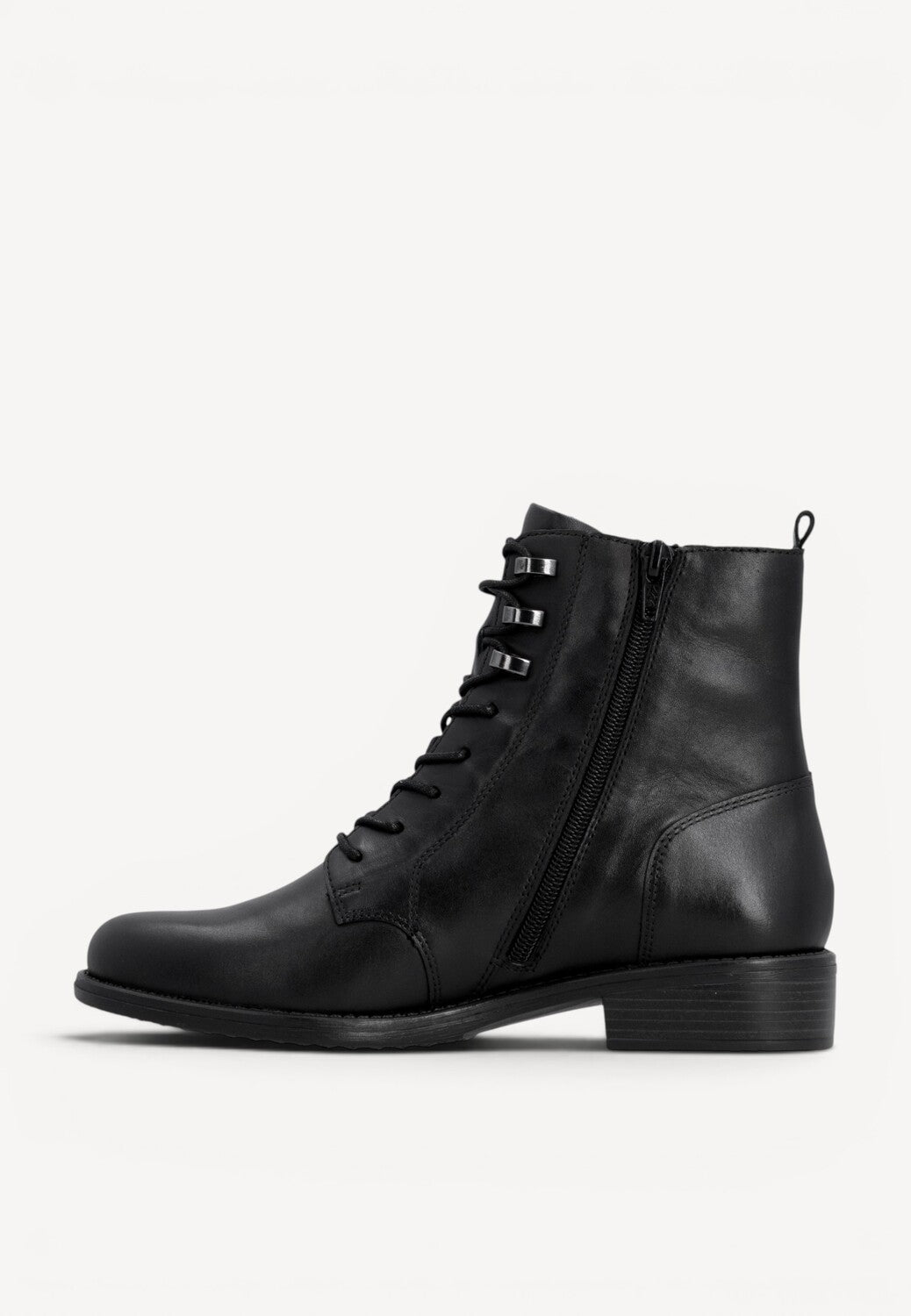 DAMES BOOTS+KORT LAARS-Zwart leer