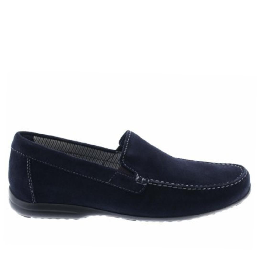 Heren instapper-Blauw suède/nubuck