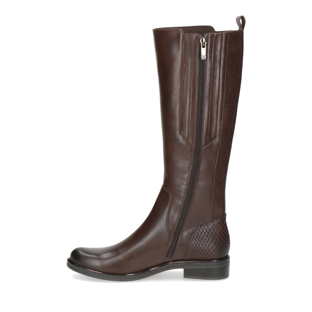 DAMESLAARS LANG/HALFHOOG-Bruin leer