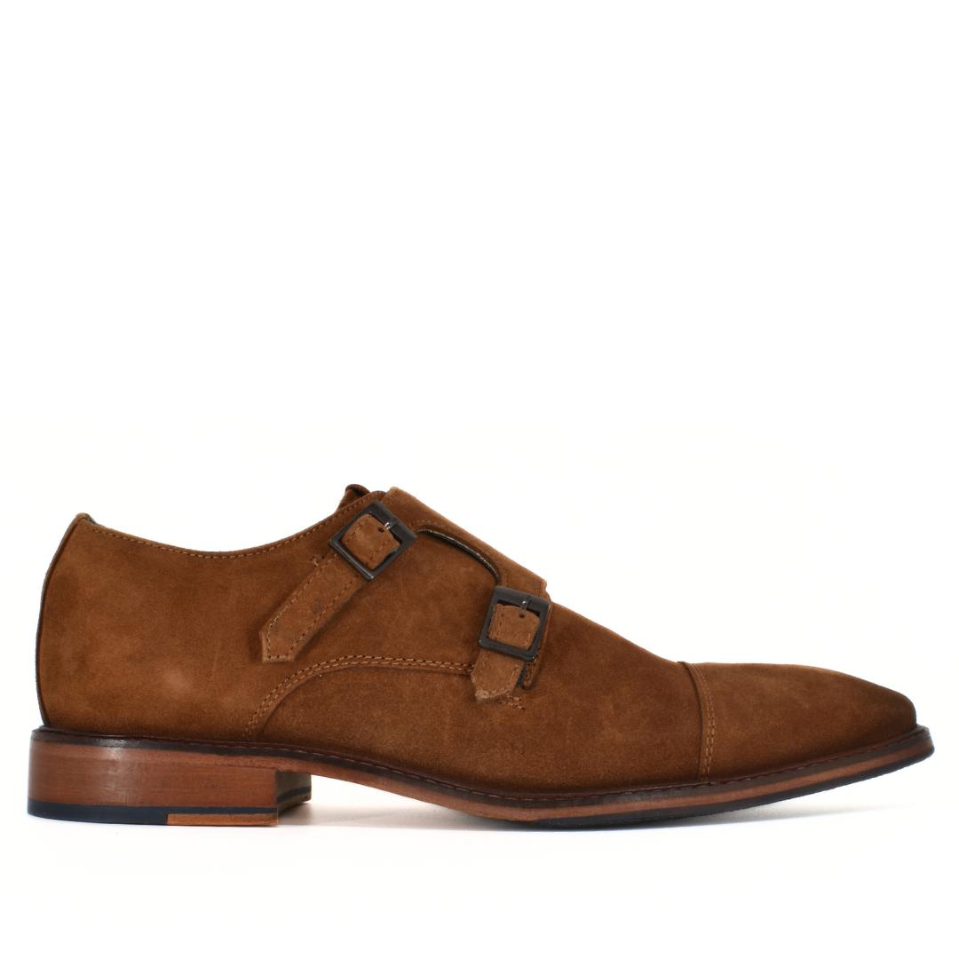 Heren veterschoenen-Bruin suède