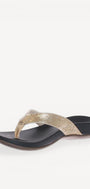 DAMES OPEN SCHOENEN-Goud leer