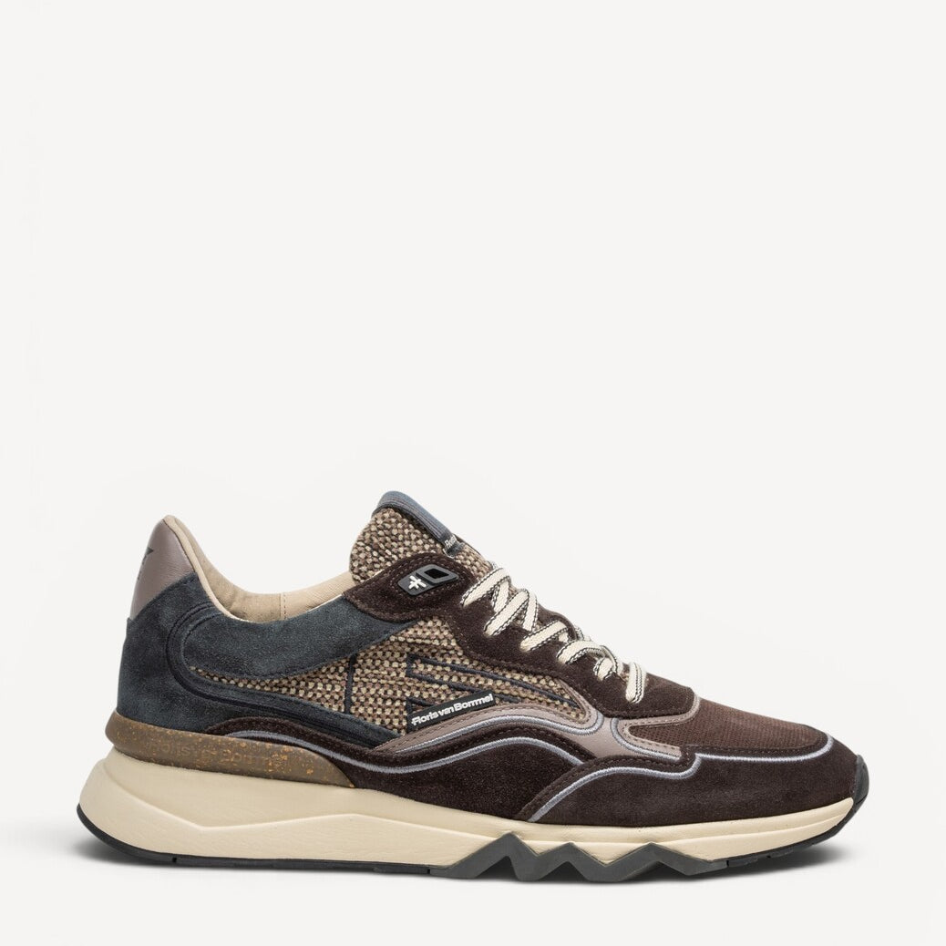 Heren veterschoenen-Bruin combi kleur