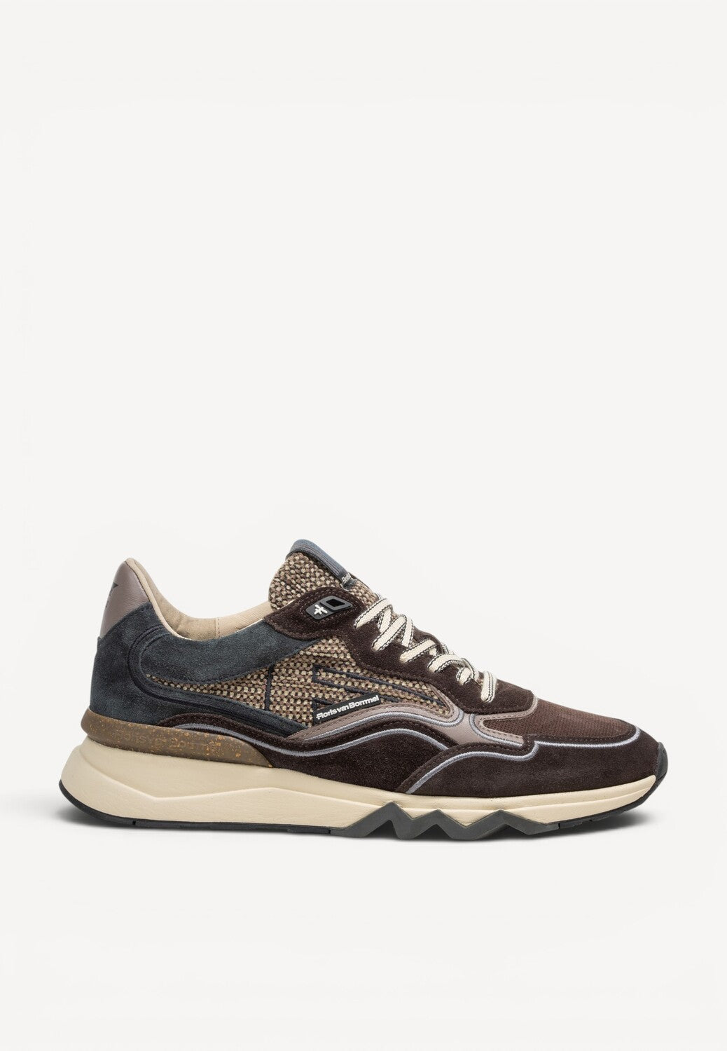 Heren veterschoenen-Bruin combi kleur
