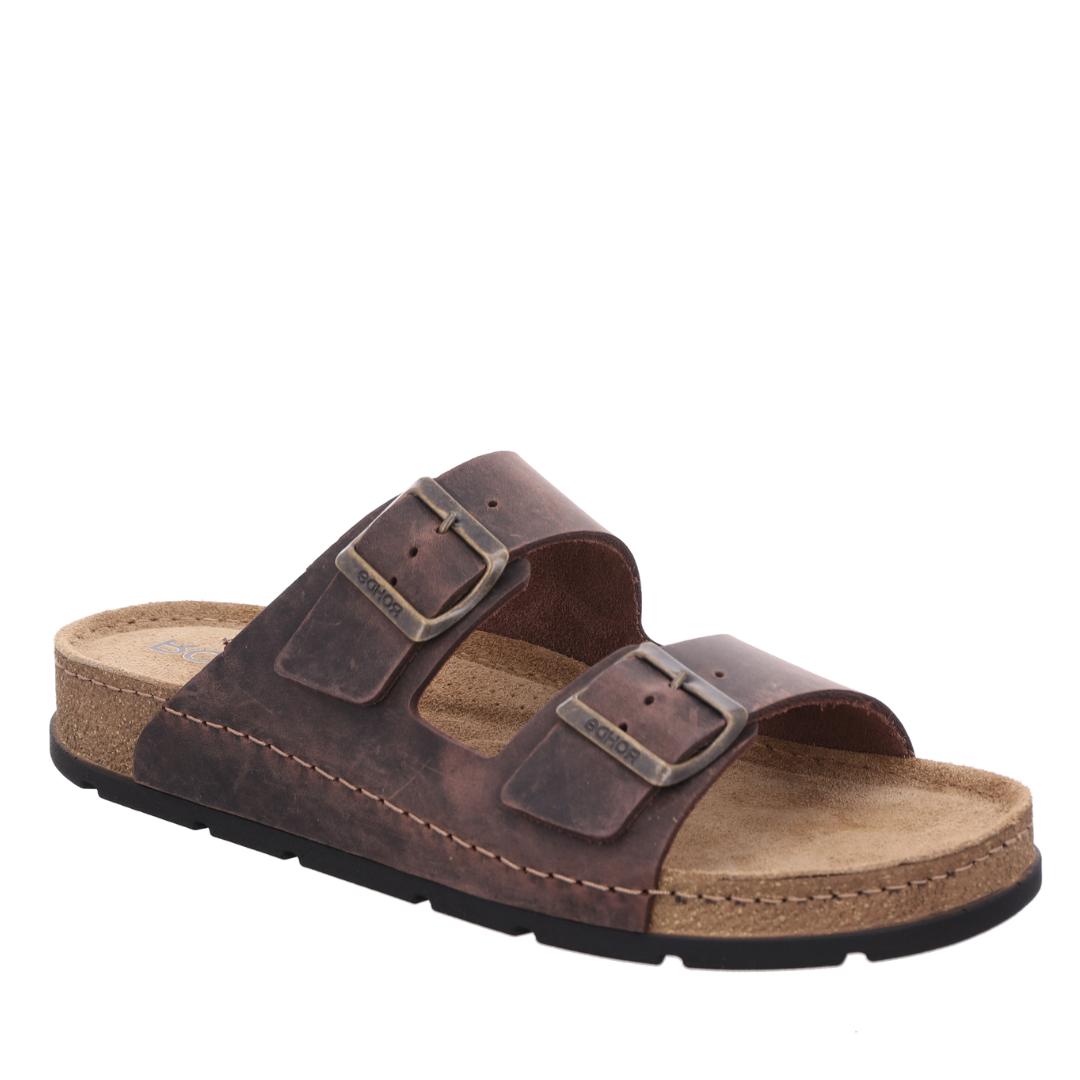 HE SLIPPER/SAND-Bruin leer