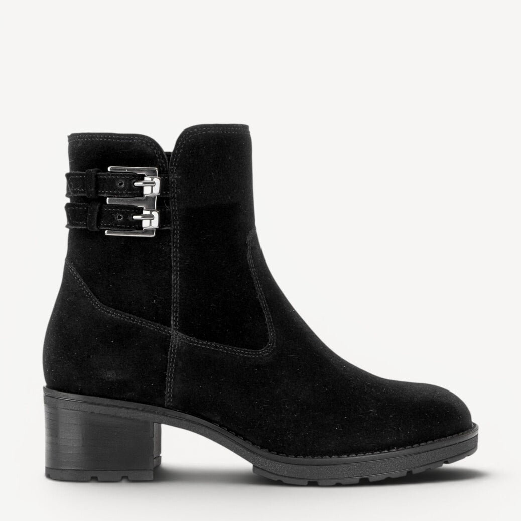 DAMES BOOTS+KORT LAARS-Zwart suède
