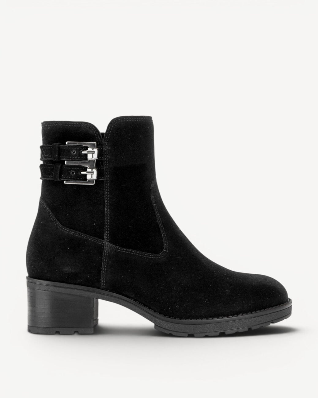 DAMES BOOTS+KORT LAARS-Zwart suède