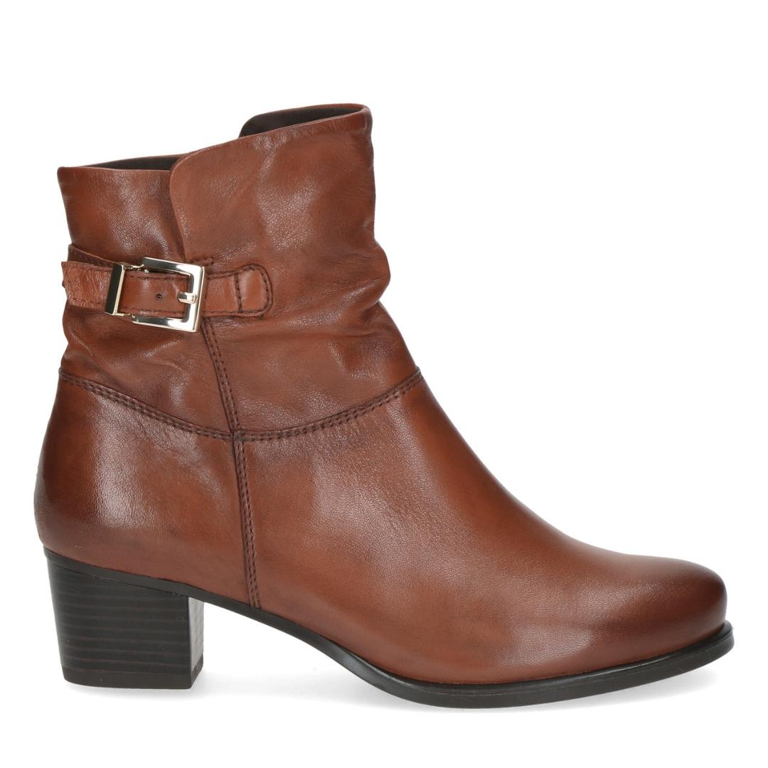 DAMES BOOTS+KORT LAARS-Bruin leer