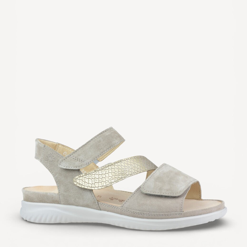DAMES OPEN SCHOENEN-Beige suède/nubuck