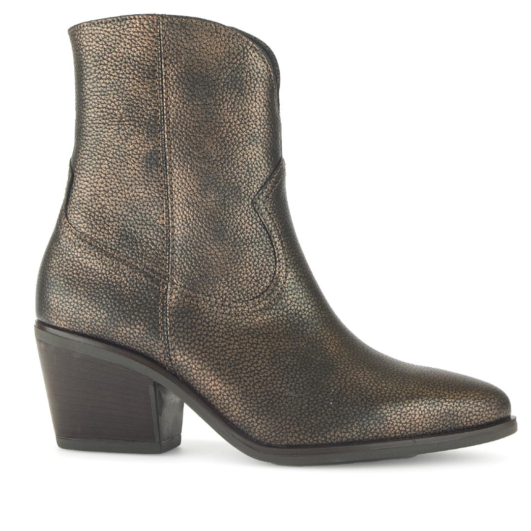 DAMES BOOTS+KORT LAARS-Brons leer