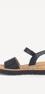 DAMES OPEN SCHOENEN-Zwart leer