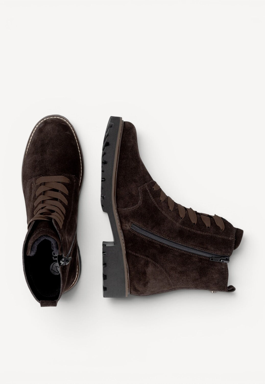 DAMES BOOTS+KORT LAARS-Bruin suède