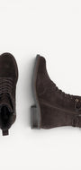 DAMES BOOTS+KORT LAARS-Bruin suède