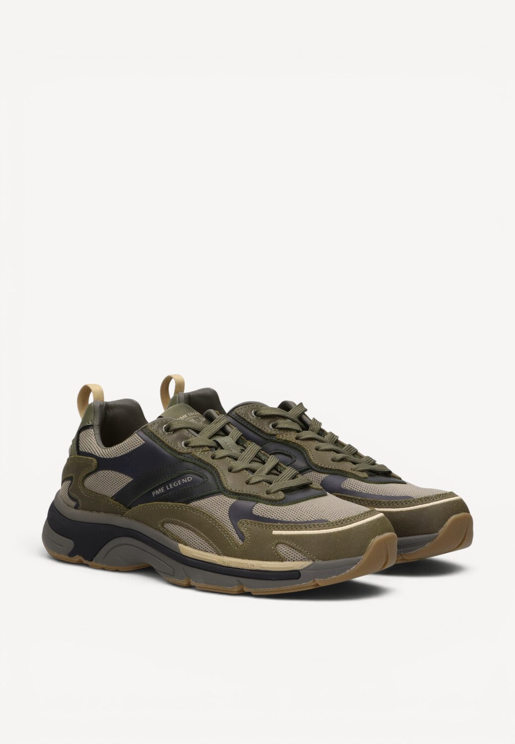 Heren veterschoenen-Bruin combi kleur