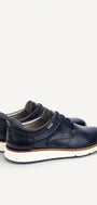 Heren veterschoenen-Blauw leer
