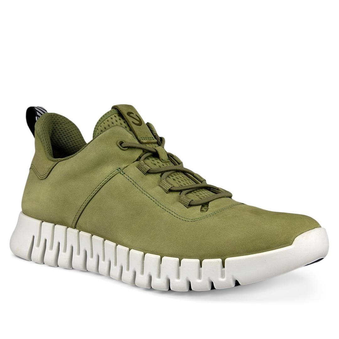 Heren veterschoenen-Groen suède/nubuck