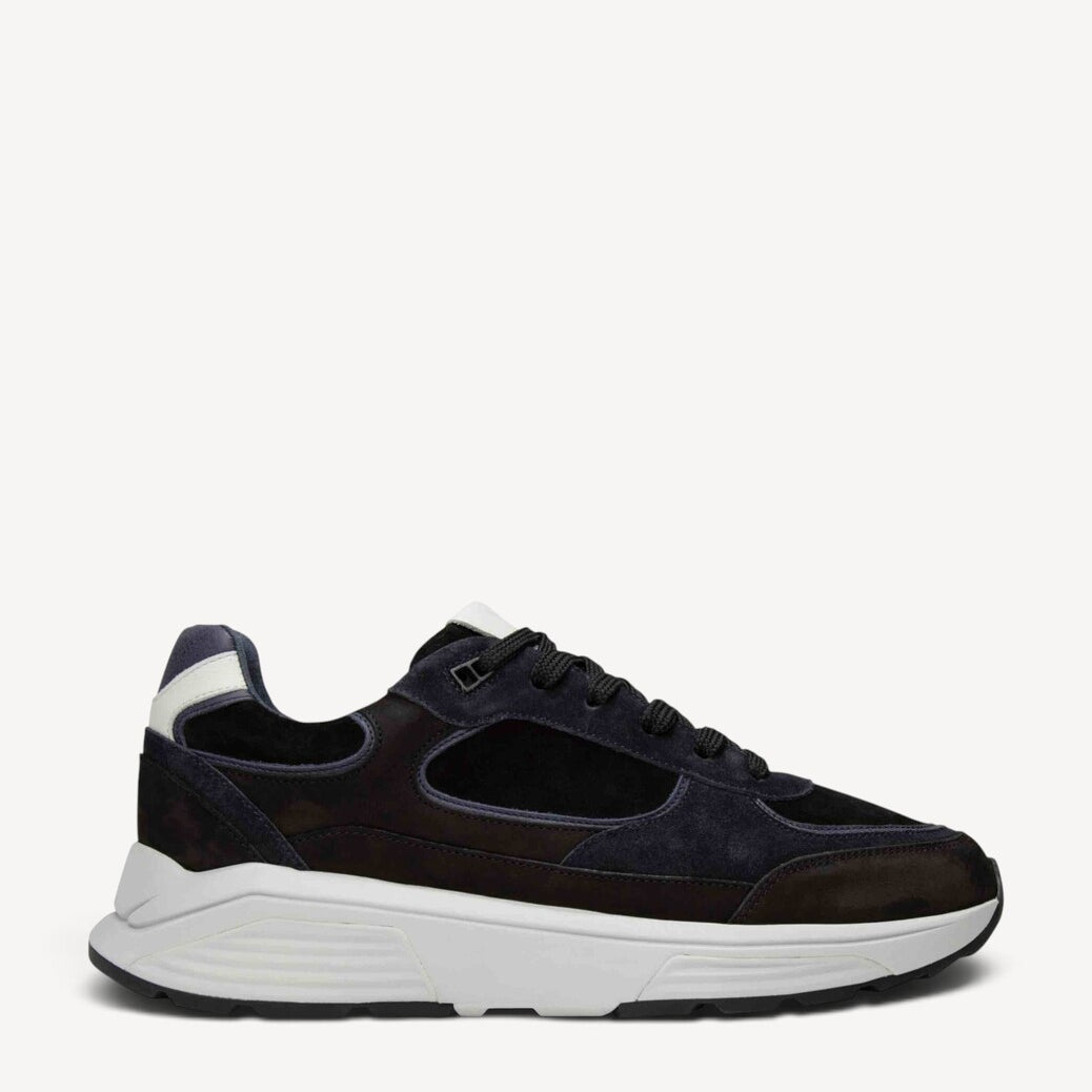 Heren veterschoenen-Zwart combi kleur