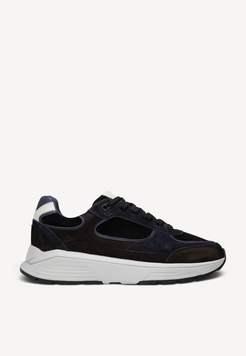 Heren veterschoenen-Zwart combi kleur