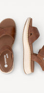 DAMES OPEN SCHOENEN-Bruin leer