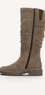 DAMESLAARS LANG/HALFHOOG-Beige suède/nubuck