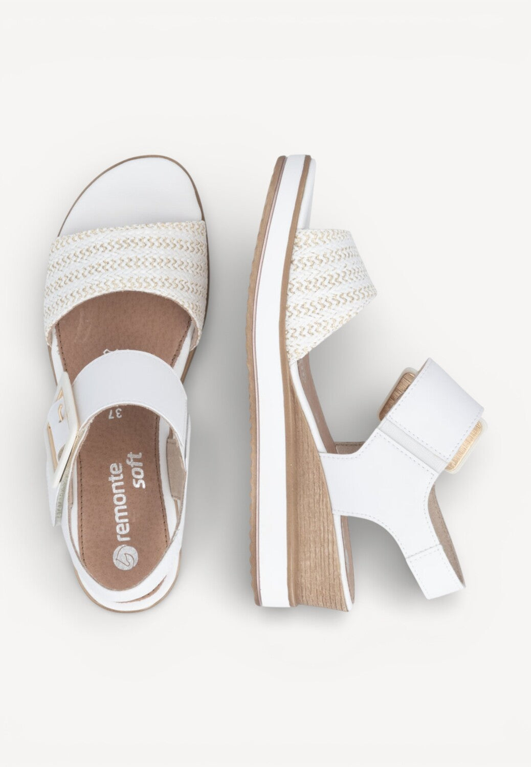 DAMES OPEN SCHOENEN-Wit combi kleur