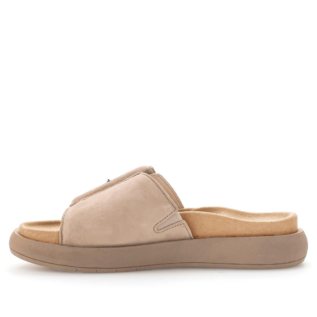 DAMES OPEN SCHOENEN-Beige suède/nubuck
