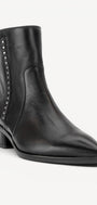 DAMES BOOTS+KORT LAARS-Zwart leer