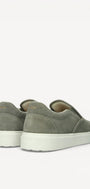 Heren instapper-Groen suède/nubuck