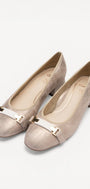BALLERINAS + PUMPS-Beige leer