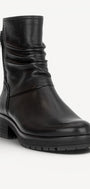 DAMES BOOTS+KORT LAARS-Zwart leer