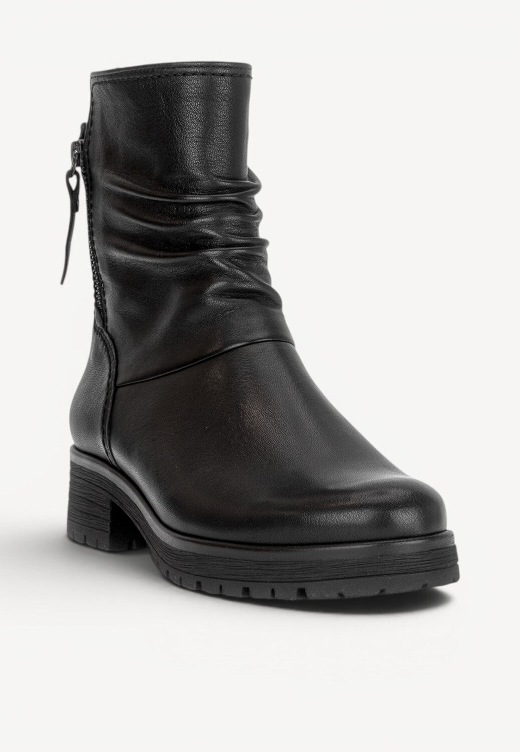 DAMES BOOTS+KORT LAARS-Zwart leer