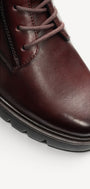 DAMES BOOTS+KORT LAARS-Rood leer