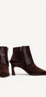 DAMES BOOTS+KORT LAARS-Bruin suède