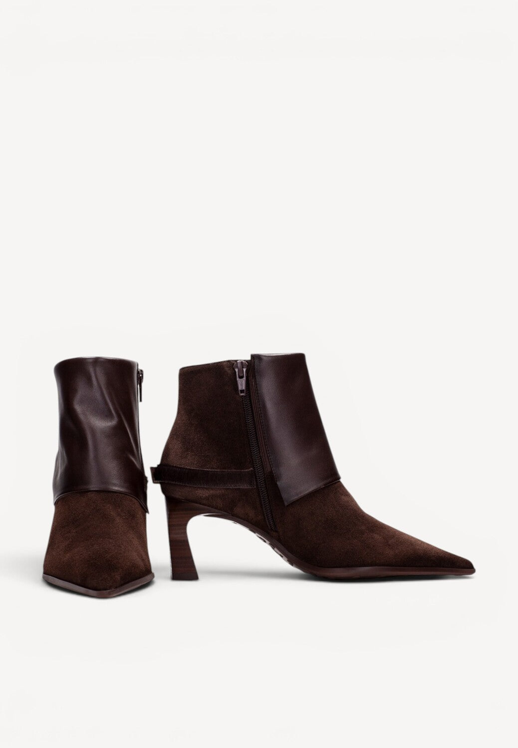 DAMES BOOTS+KORT LAARS-Bruin suède