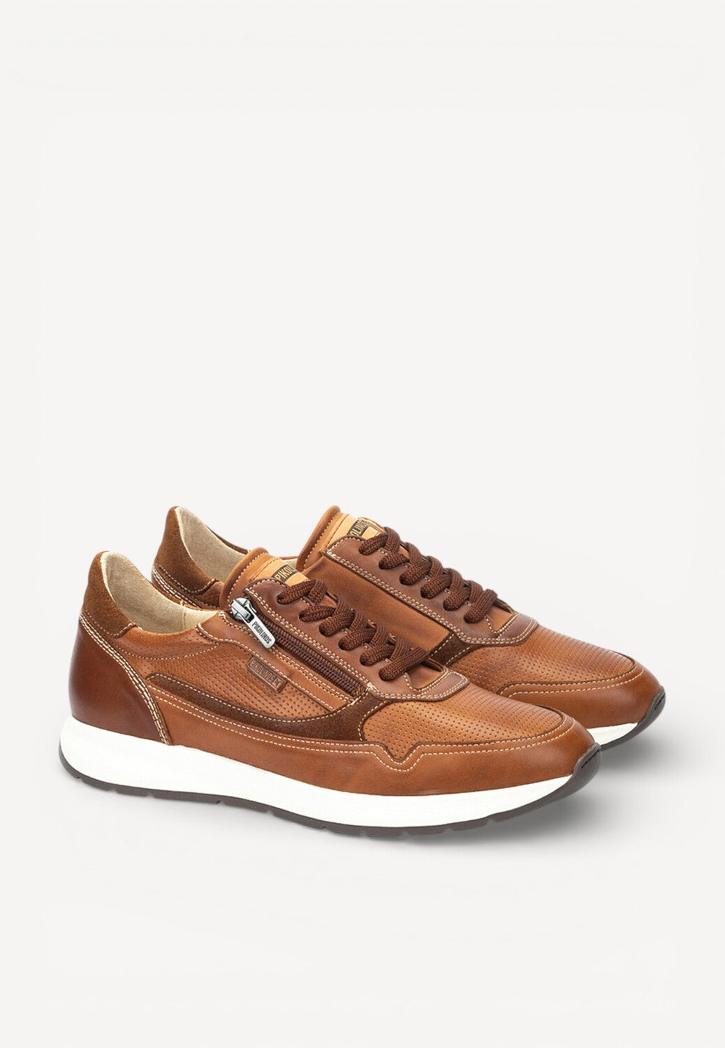 Heren veterschoenen-Bruin leer