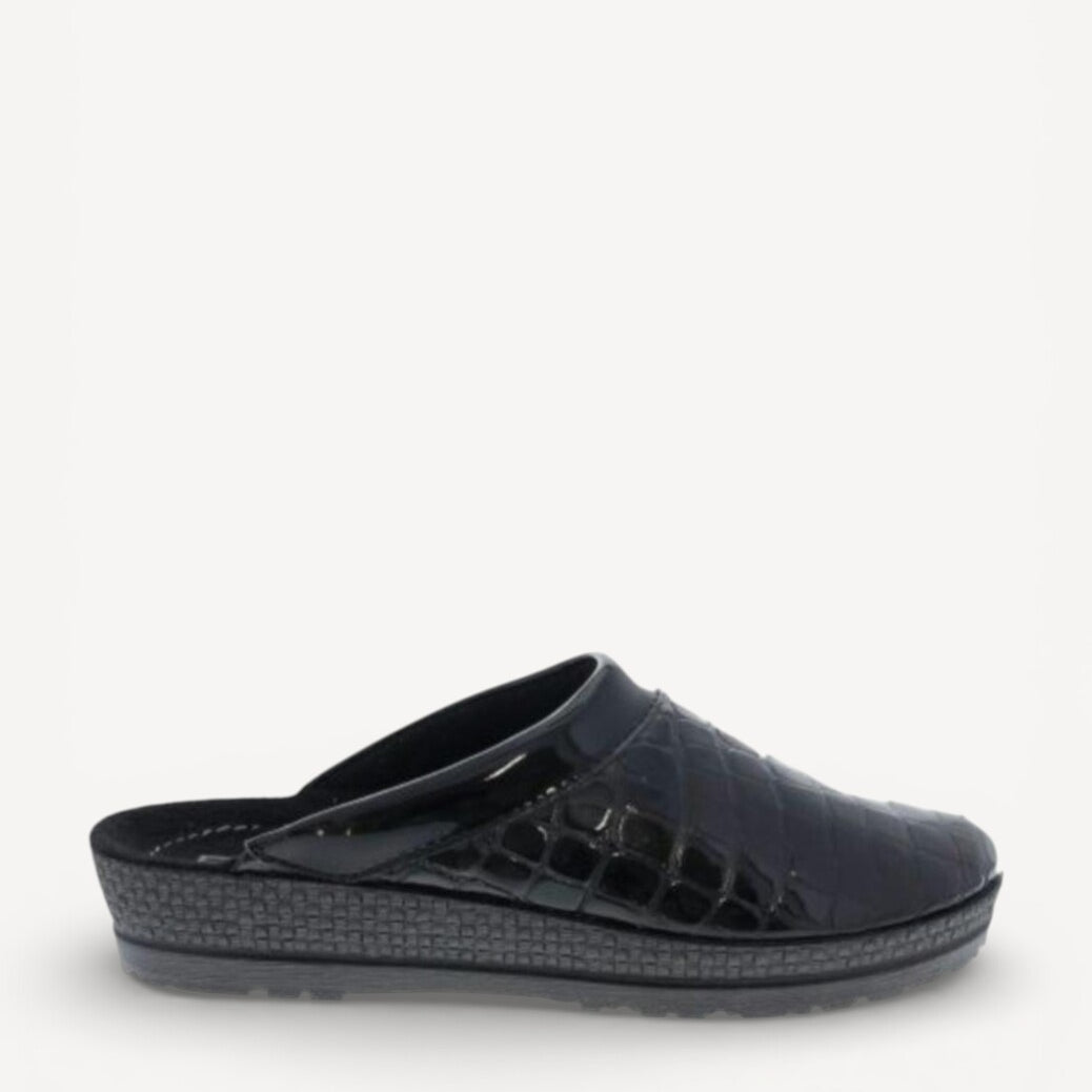 Dames muil pantoffels-Zwart lak