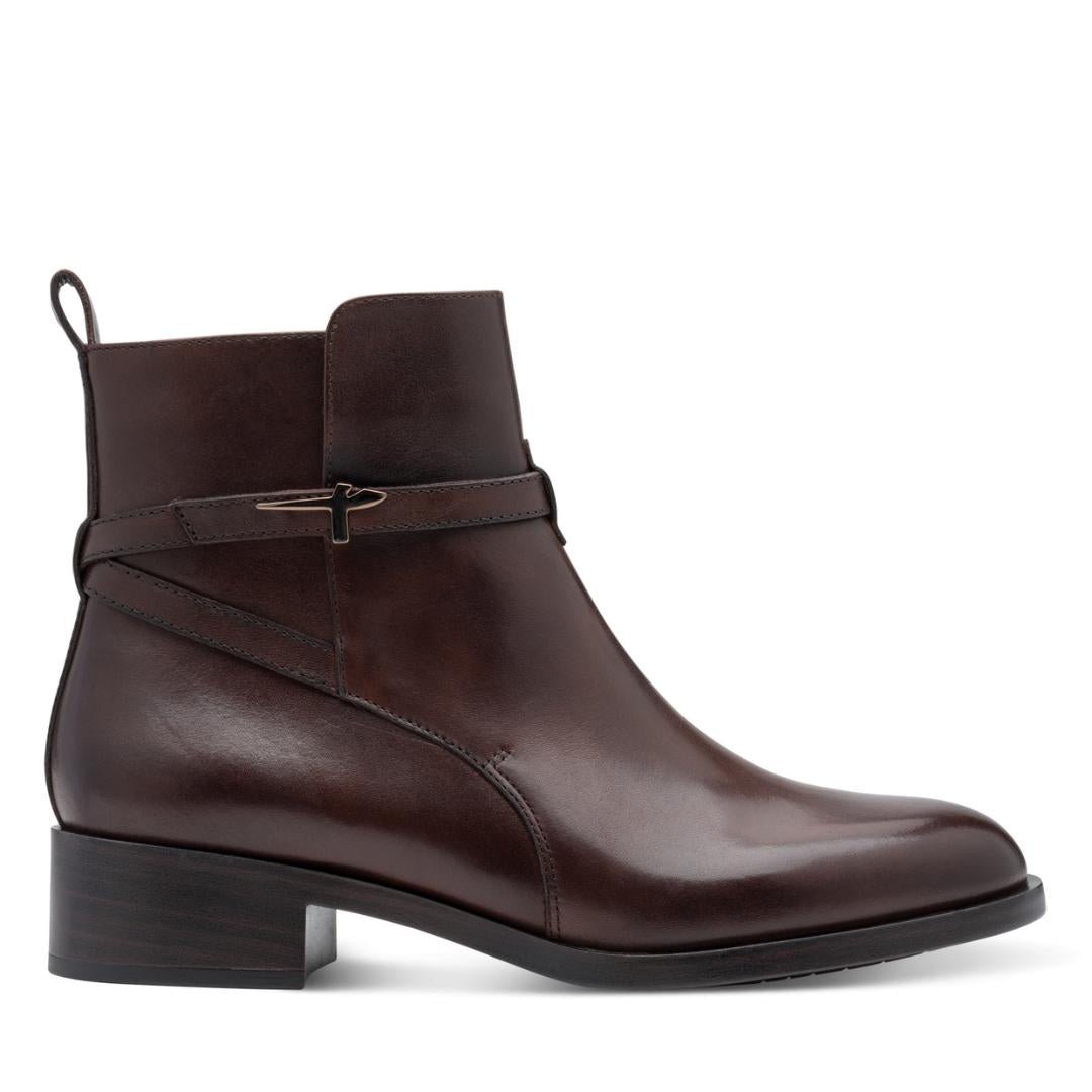 DAMES BOOTS+KORT LAARS-Bruin leer