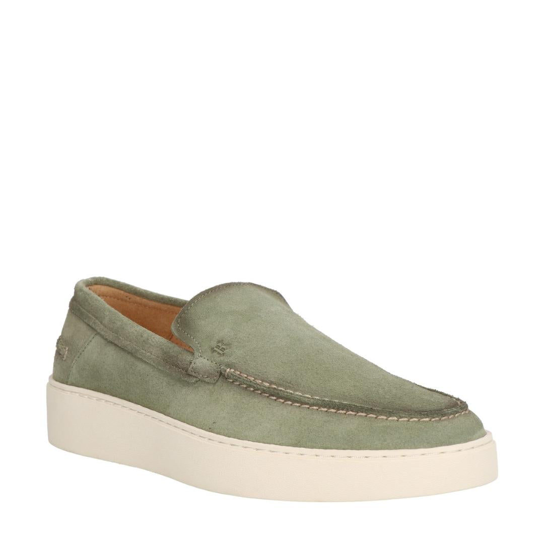 Heren instapper-Groen suède/nubuck