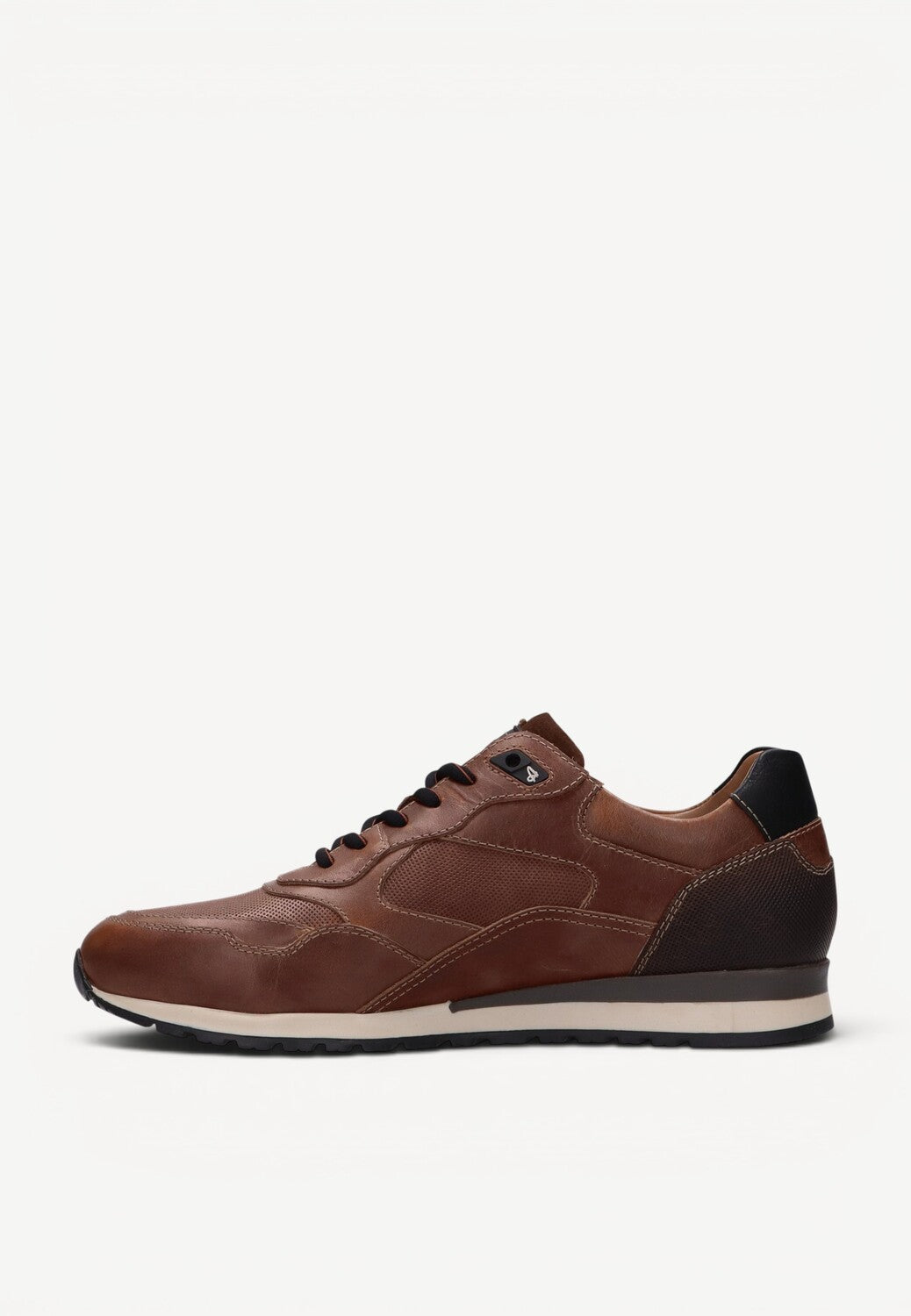 Heren veterschoenen-Bruin leer