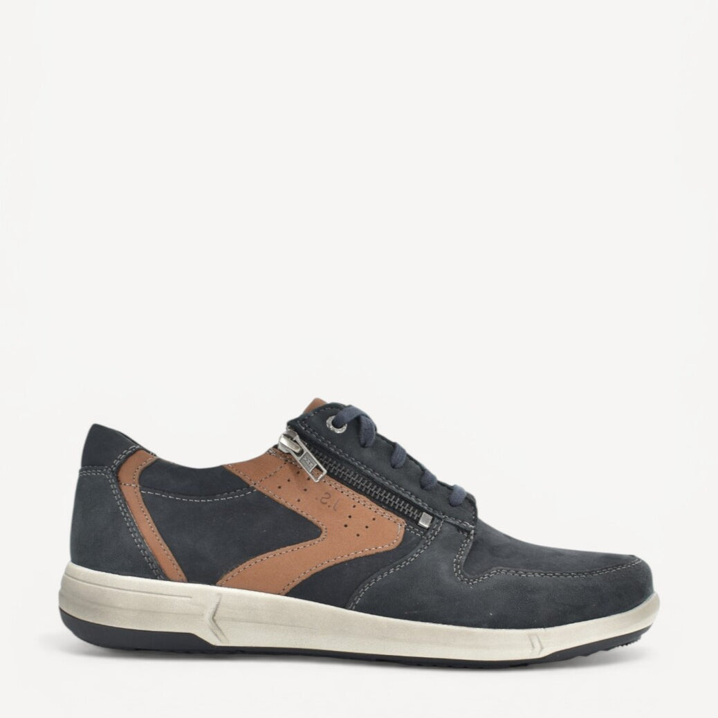 Heren veterschoenen-Blauw suède/nubuck
