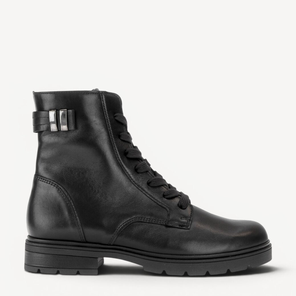 DAMES BOOTS+KORT LAARS-Zwart leer