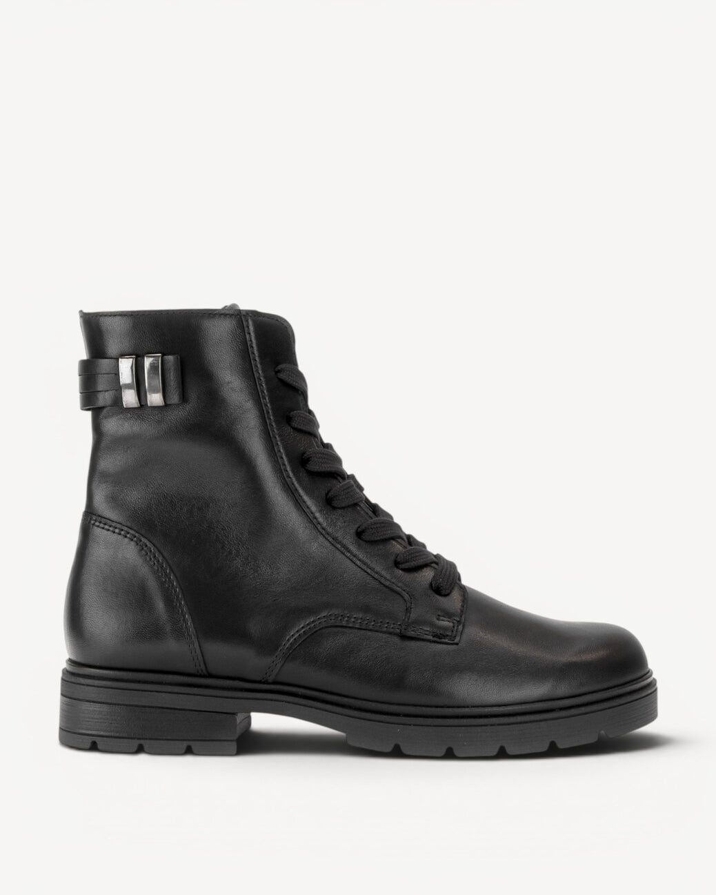 DAMES BOOTS+KORT LAARS-Zwart leer