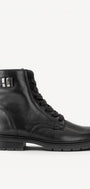 DAMES BOOTS+KORT LAARS-Zwart leer