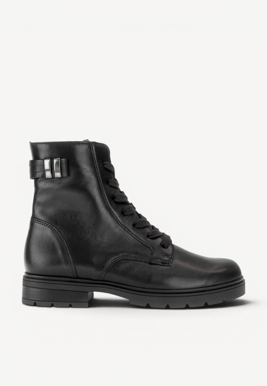 DAMES BOOTS+KORT LAARS-Zwart leer