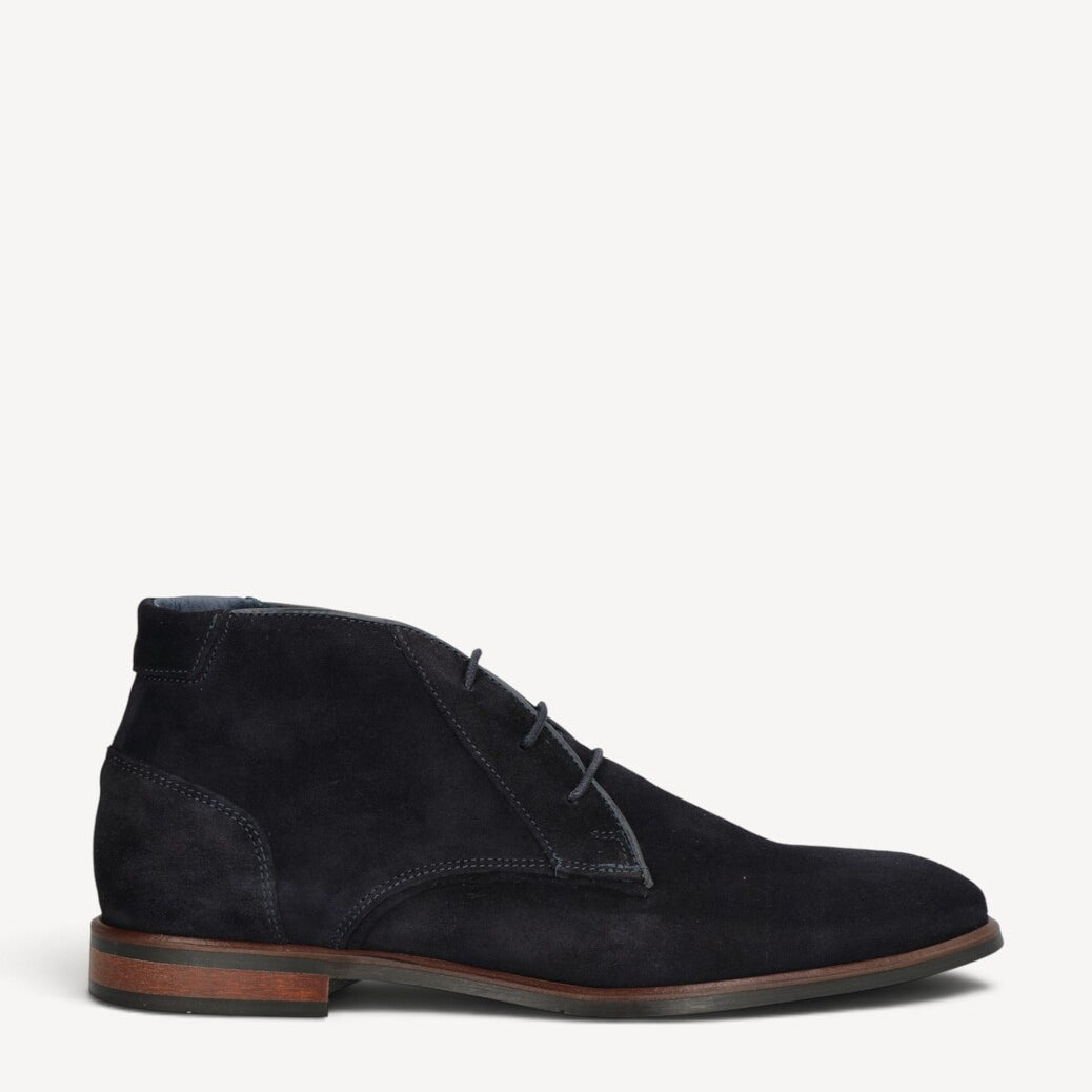 Heren veterschoenen-Blauw suède/nubuck