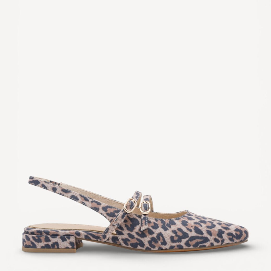 MUIL +SLINGBACK-Bruin combi kleur