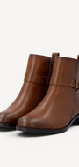DAMES BOOTS+KORT LAARS-Bruin leer
