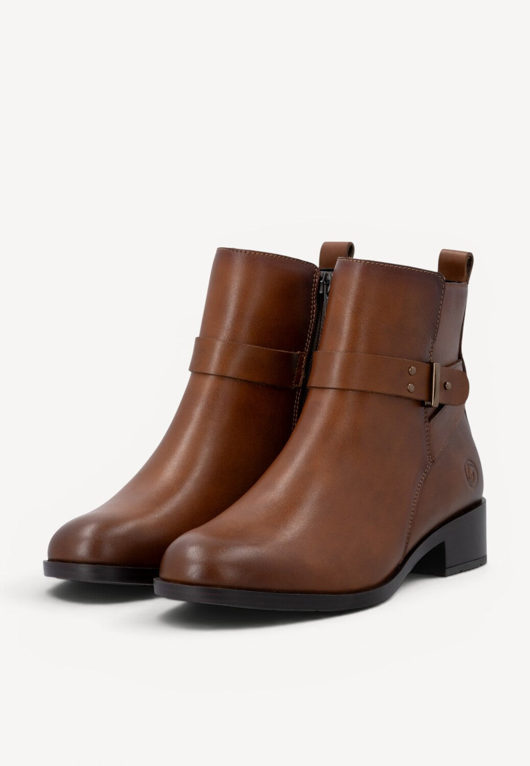 DAMES BOOTS+KORT LAARS-Bruin leer